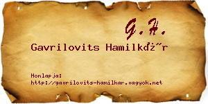 Gavrilovits Hamilkár névjegykártya